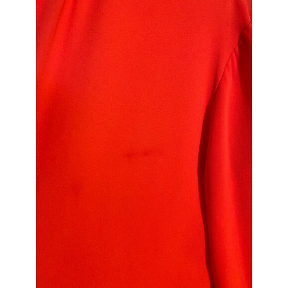 Ann Taylor Women's Coral Keyhole Neck Long Sleeve Blouse with Wrist Ties Size M - Picture 12 of 12